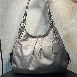 Coach Madison Maggie Silver Metálico Shoulder Bag